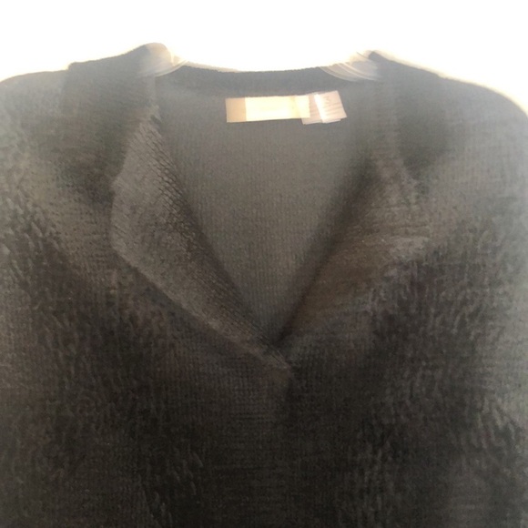 CHICOS Sz 3 Elegant Black Women's Cardigan Jacket PREWORN Pit to Pit 23 1/2" - Picture 3 of 15